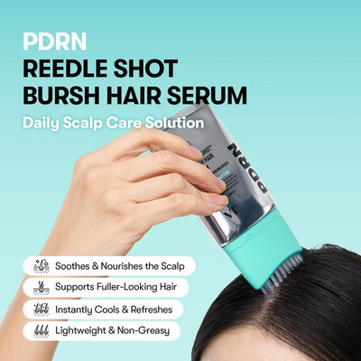 PDRN Reedle Shot Hair Brush Serum with Original Liquid Microneedling & PDRN | Large-Capacity Full Scalp Care, Hair Thickening, & Daily Root Care | Hairline, Roots, Baby Hair & Dry Scalp