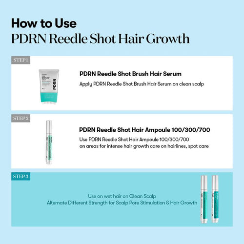PDRN Reedle Shot Hair Brush Serum with Original Liquid Microneedling & PDRN | Large-Capacity Full Scalp Care, Hair Thickening, & Daily Root Care | Hairline, Roots, Baby Hair & Dry Scalp