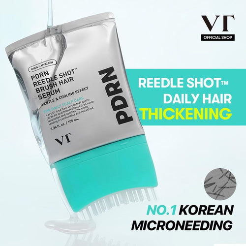 PDRN Reedle Shot Hair Brush Serum with Original Liquid Microneedling & PDRN | Large-Capacity Full Scalp Care, Hair Thickening, & Daily Root Care | Hairline, Roots, Baby Hair & Dry Scalp