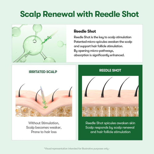 PDRN Reedle Shot Hair Brush Serum with Original Liquid Microneedling & PDRN | Large-Capacity Full Scalp Care, Hair Thickening, & Daily Root Care | Hairline, Roots, Baby Hair & Dry Scalp
